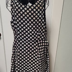 Forever 21 Black and White Polka Dot Midi Dress